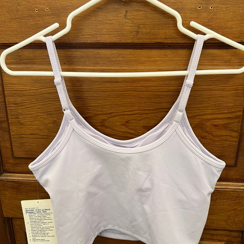 Lululemon Wunder Train U-Neck Ribbed Tank Top A/B Cup Lavender Frost sz 6 NWT's - Picture 10 of 12